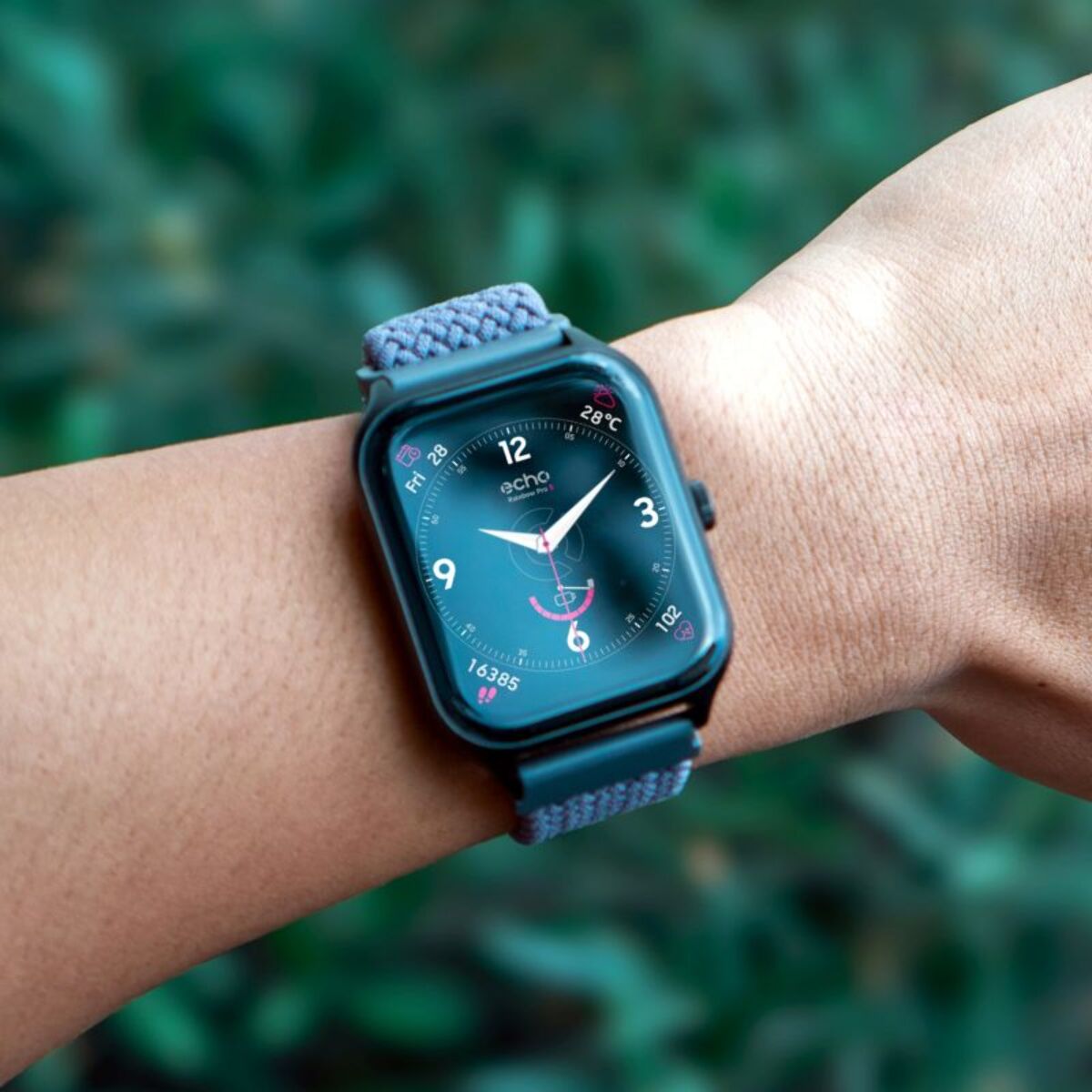 Montre connectée ECHO Rainbow Pro S Noir Silicone + Gris Nylon