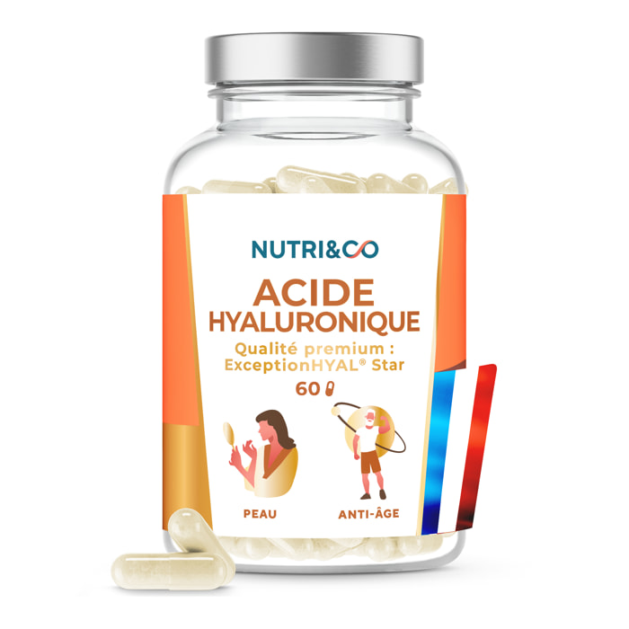 Nutri&Co Acide Hyaluronique Onagre & Bourrache Peau et Anti-Âge - 60 gélules