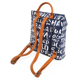 Bolso Mochila Mujer Lois Words Azul Marino