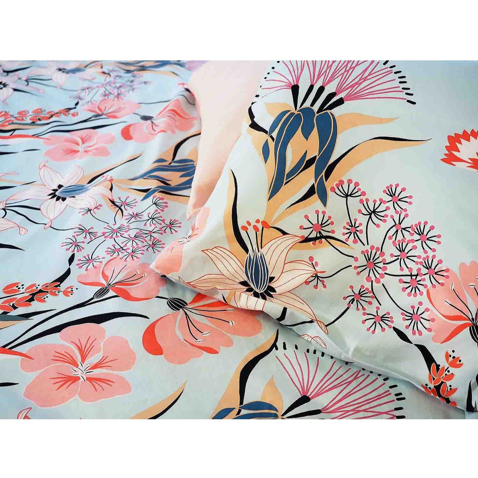 Parure Housse De Couette 3pcs 100% Satin De Coton Bio 78fils Paya