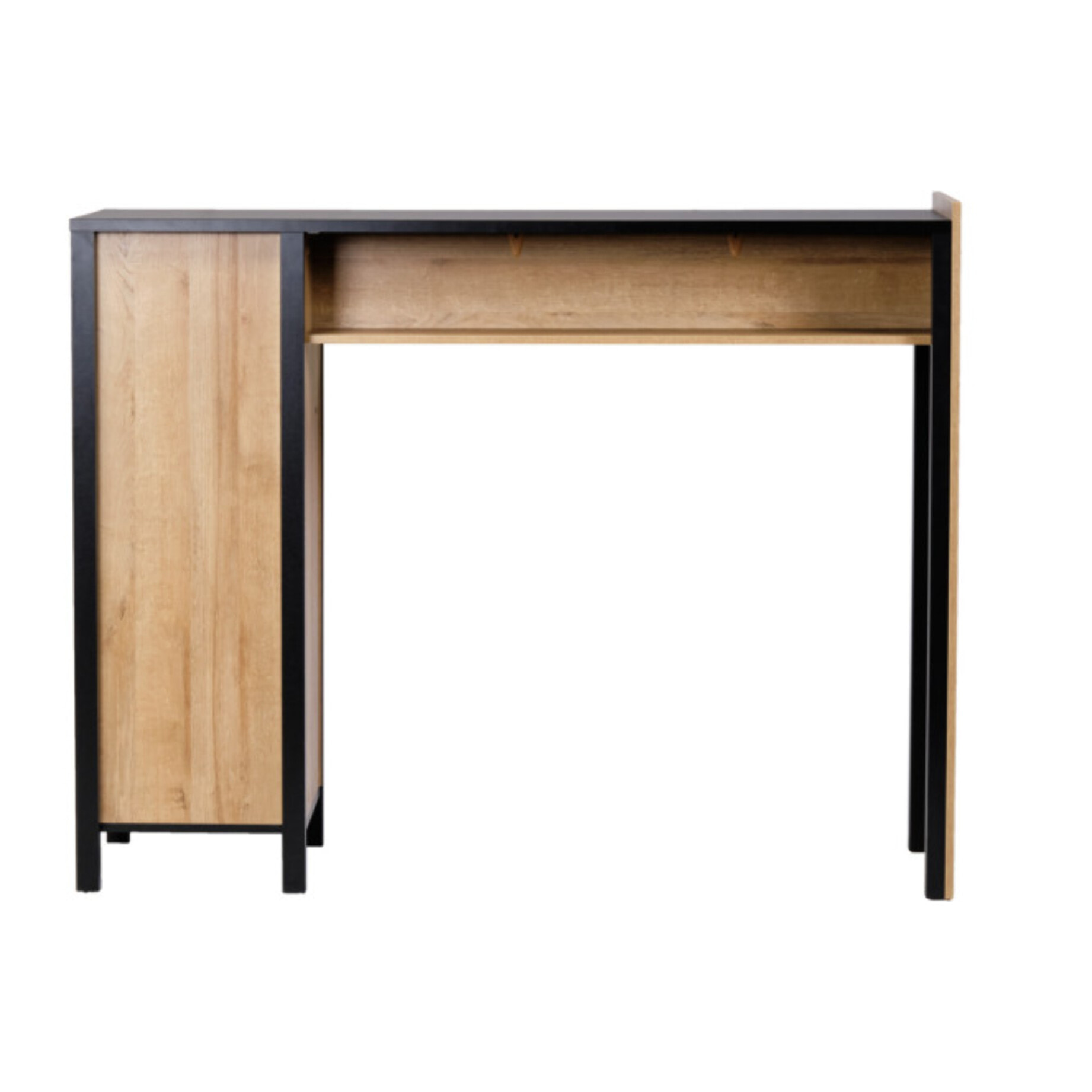 Bar avec rangement en bois effet chêne - MIAMI