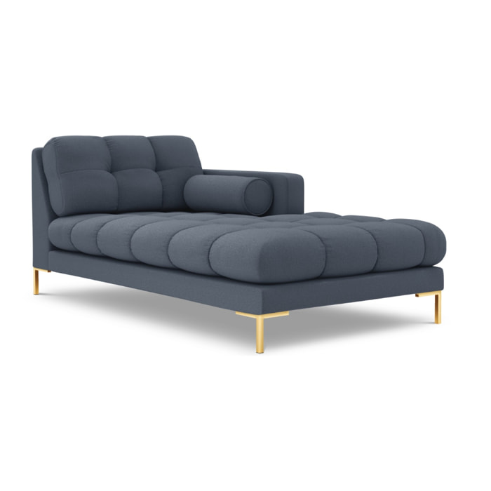 Méridienne droite "Bali" en tissu structurel bleu foncé