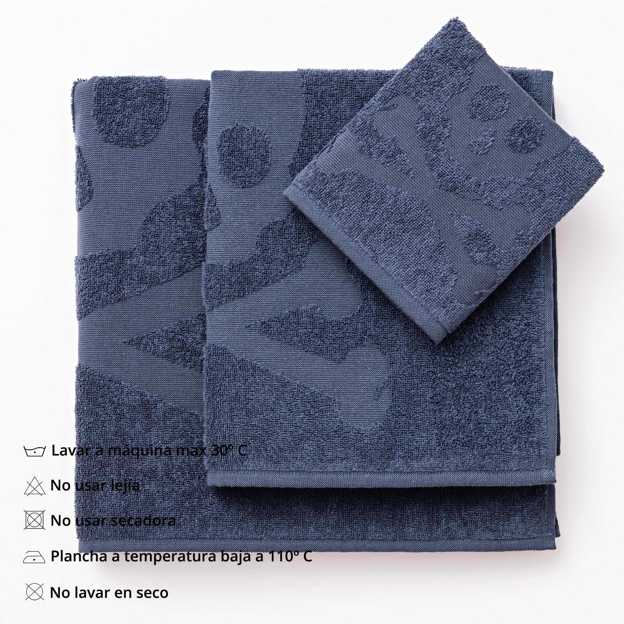 Set 6 de toallas de baño calavera (2x tocador 30x50cm + 2x manos 50x90cm + 2x baño 70x140cm) 100%algodón azul scalpers home