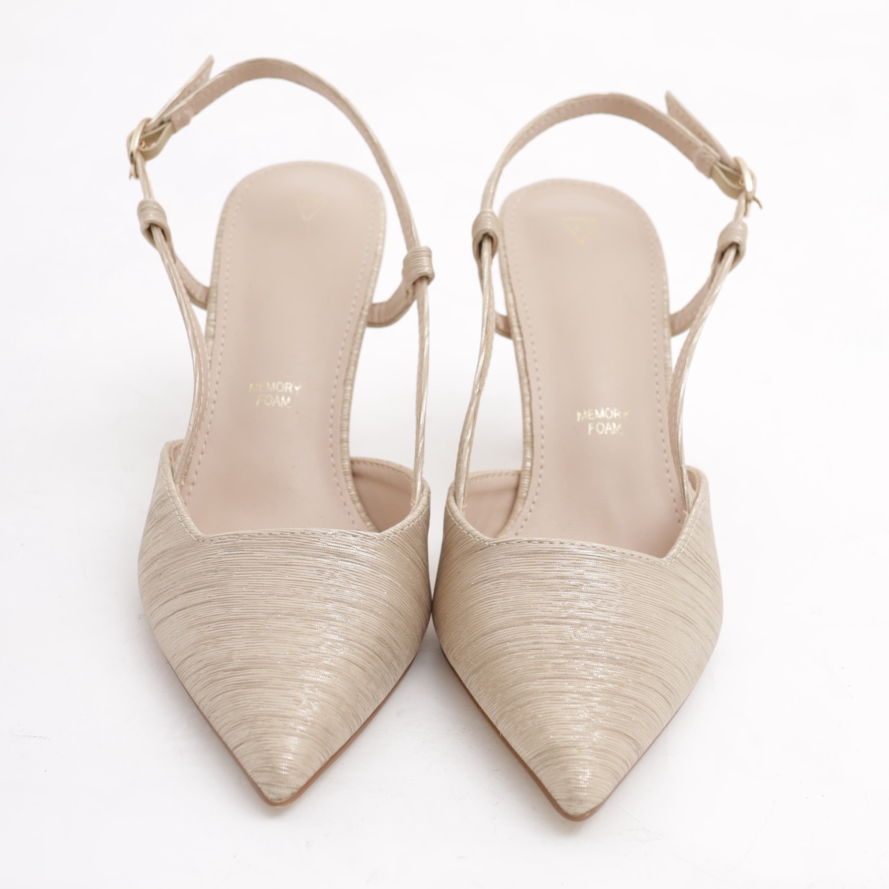 SLINGBACK CHIFFON CHOCOLA' CHAMPAGNE