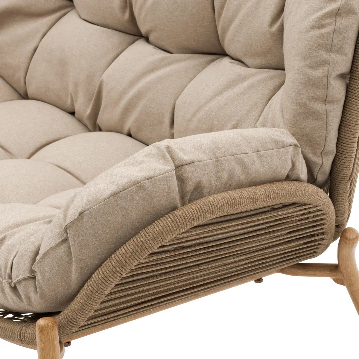 Canapé de jardin "Meloane" beige 2 places en acier polyester