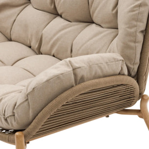 Canapé de jardin "Meloane" beige 2 places en acier polyester