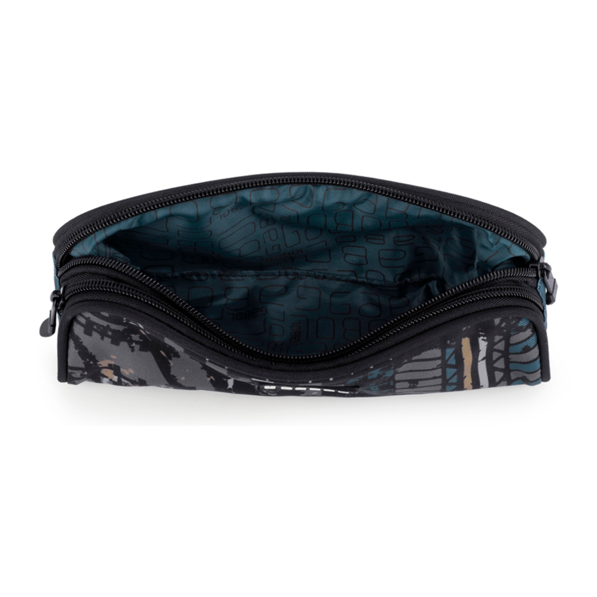 Estuche doble Gabol ROAD azul y negro y resistente al agua