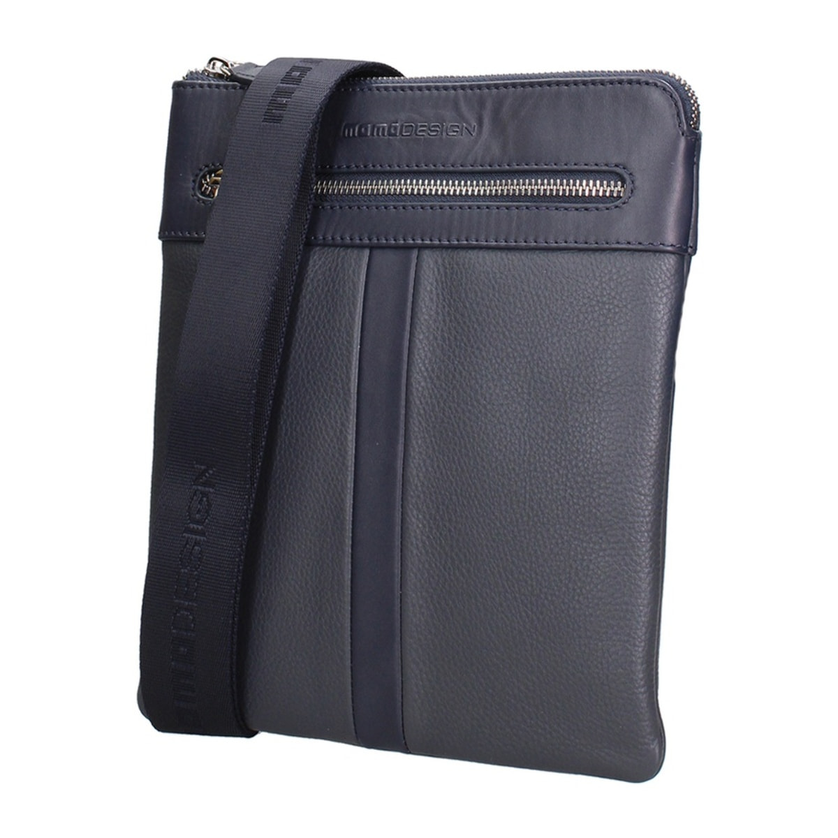 Borsa a tracolla da uomo Made in Italy - Modello Nerian - 100% pelle - 24.5 x 21.0 x 4.0 cm