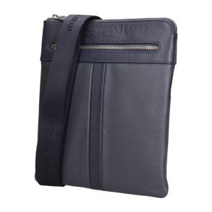 Borsa a tracolla da uomo Made in Italy - Modello Nerian - 100% pelle - 24.5 x 21.0 x 4.0 cm