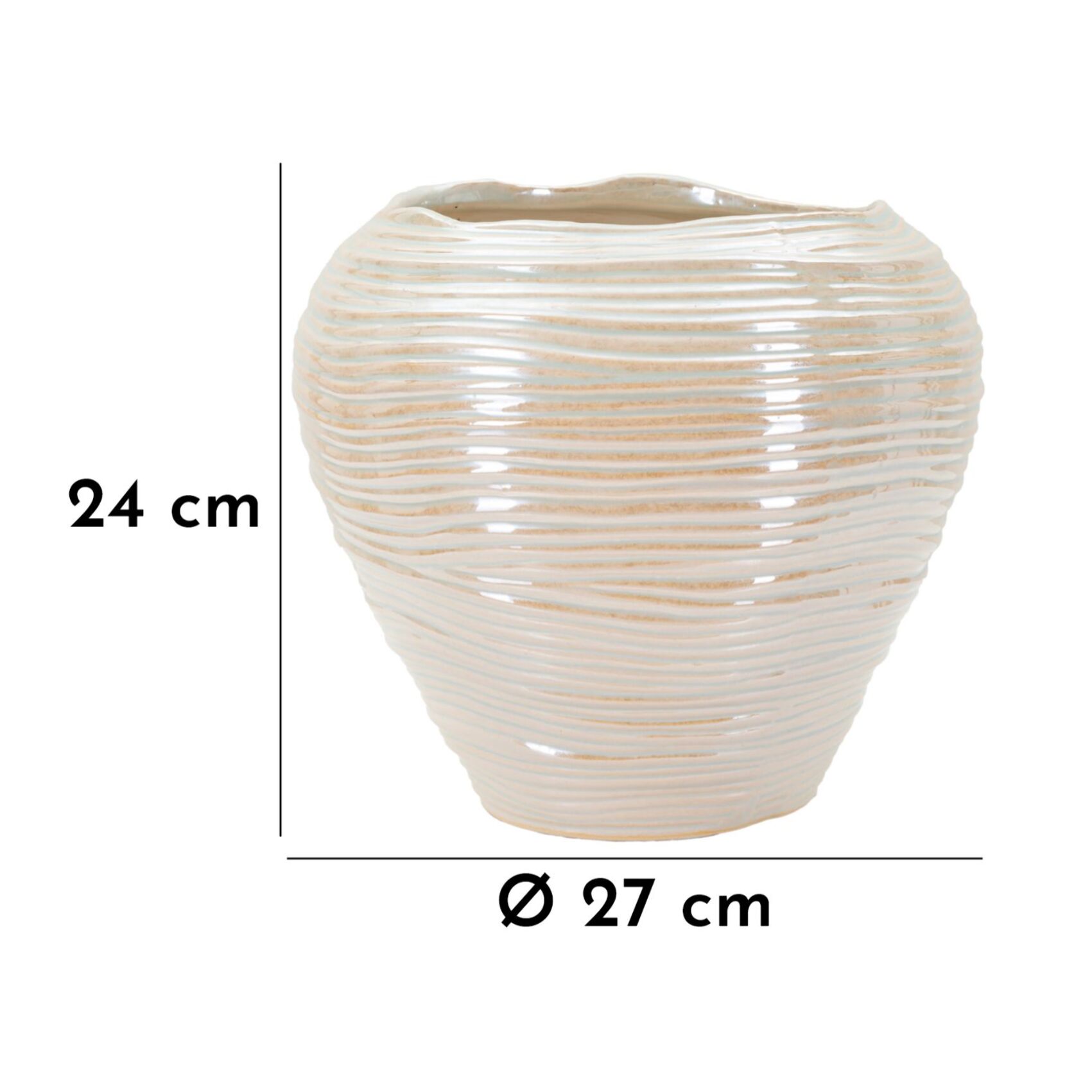 VASO PERLY ROUND CM Ø 27X24