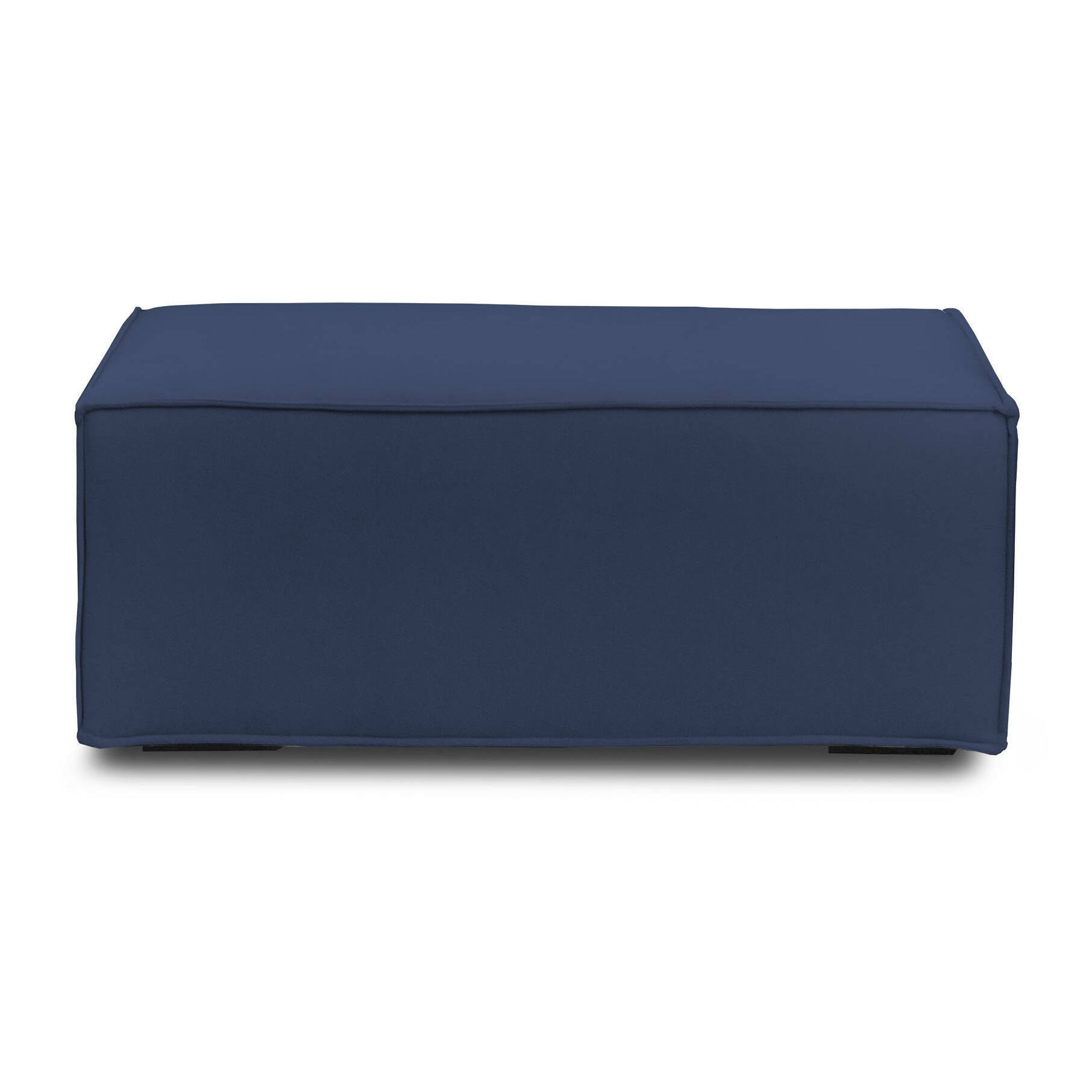 Pouf Antonella, Pouf da salotto, 100% Made in Italy, Poltroncina relax in tessuto imbottito, Cm 100x70h43, Blu