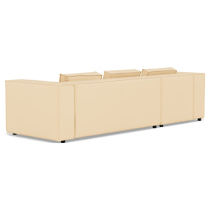 Stella - canapé d'angle gauche 4 places en simili - Beige