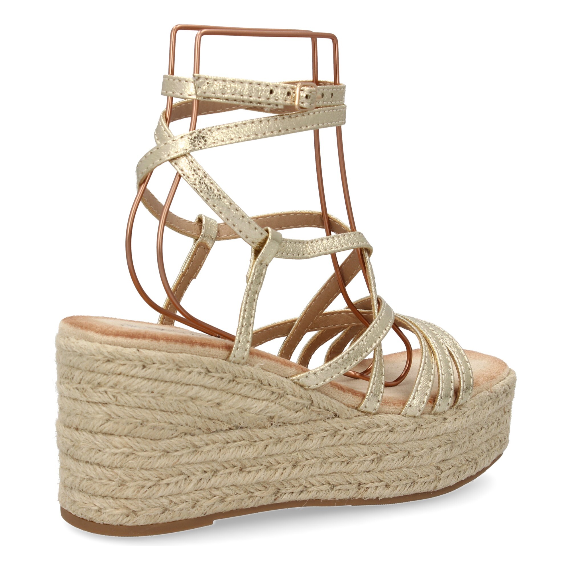 Sandalias de cuña de yute para mujer, diseño comodo y moderno con tiras cruzadas
