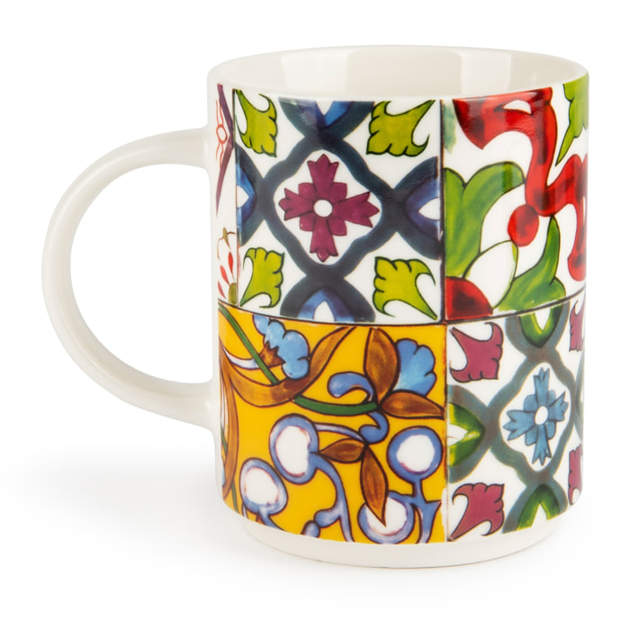 Set de 4 Mugs Excelsa – Lisbona, New Bone China Multicolore