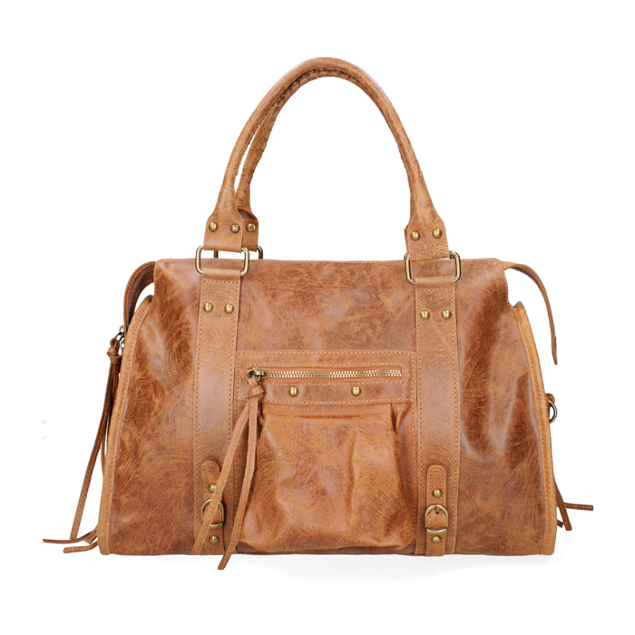 Borsa a spalla da donna - Modello Elara - Vera pelle - 41.0 x 28.0 x 13.0 cm