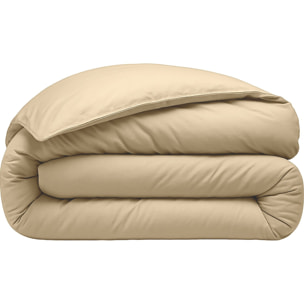Housse de couette 100% percale de coton lavé écru naturel