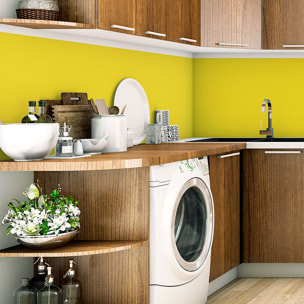 Rouleau adhésif décoratif Vinyle au Mètre - Jaune canari - Sticker Lavable Imperméable Mur Cuisine Meubles