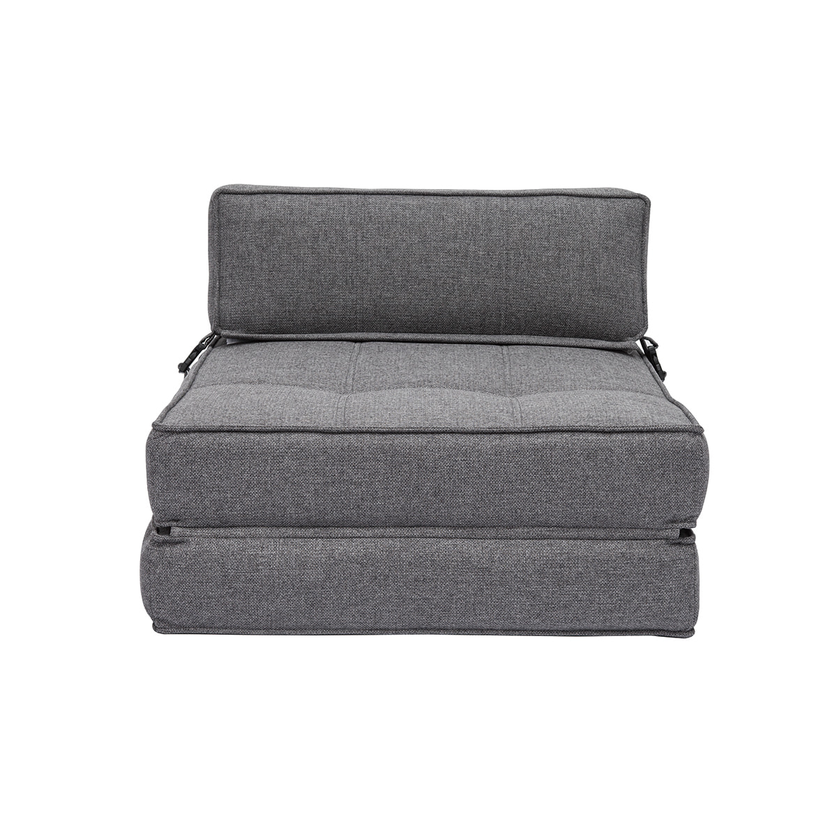 Chauffeuse 1 place convertible en tissu gris KATY