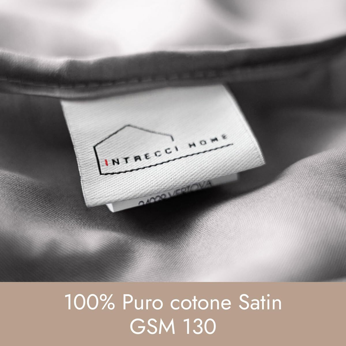 Intrecci Home Lenzuola, Lenzuolo Sopra in Raso di Puro cotone Satin, Made in Italy, Morbidezza Suprema, Elegante e Confortevole, Tinta Unita