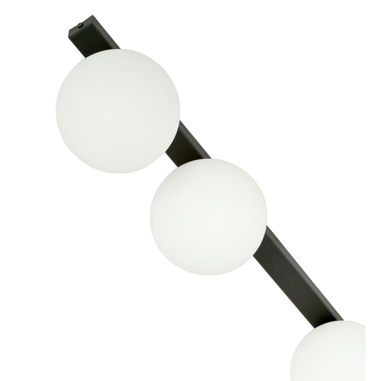 Lampada da soffitto FIT in acciaio nero opaco e vetro opalino
