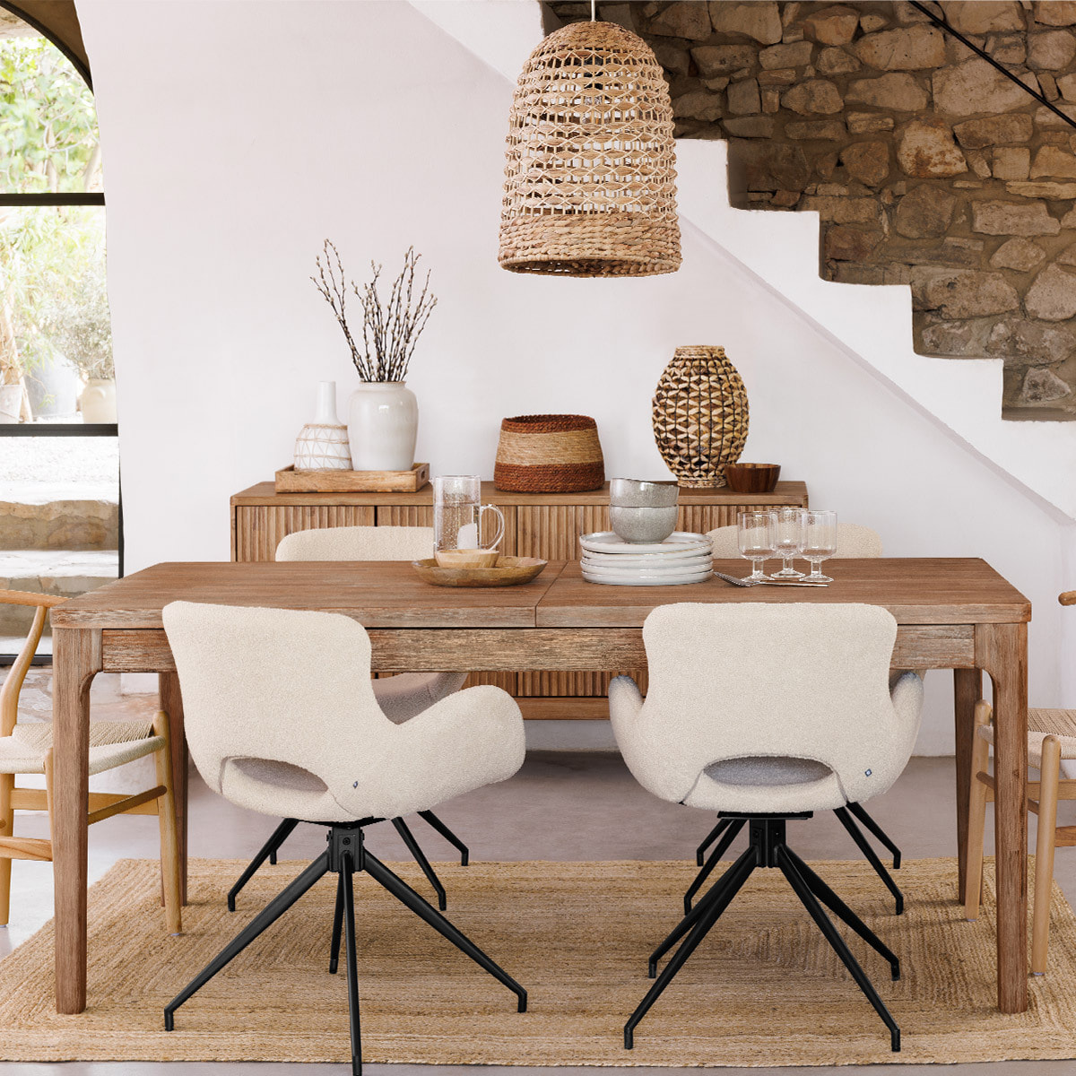 Suspension "Sand" en rotin D37cm