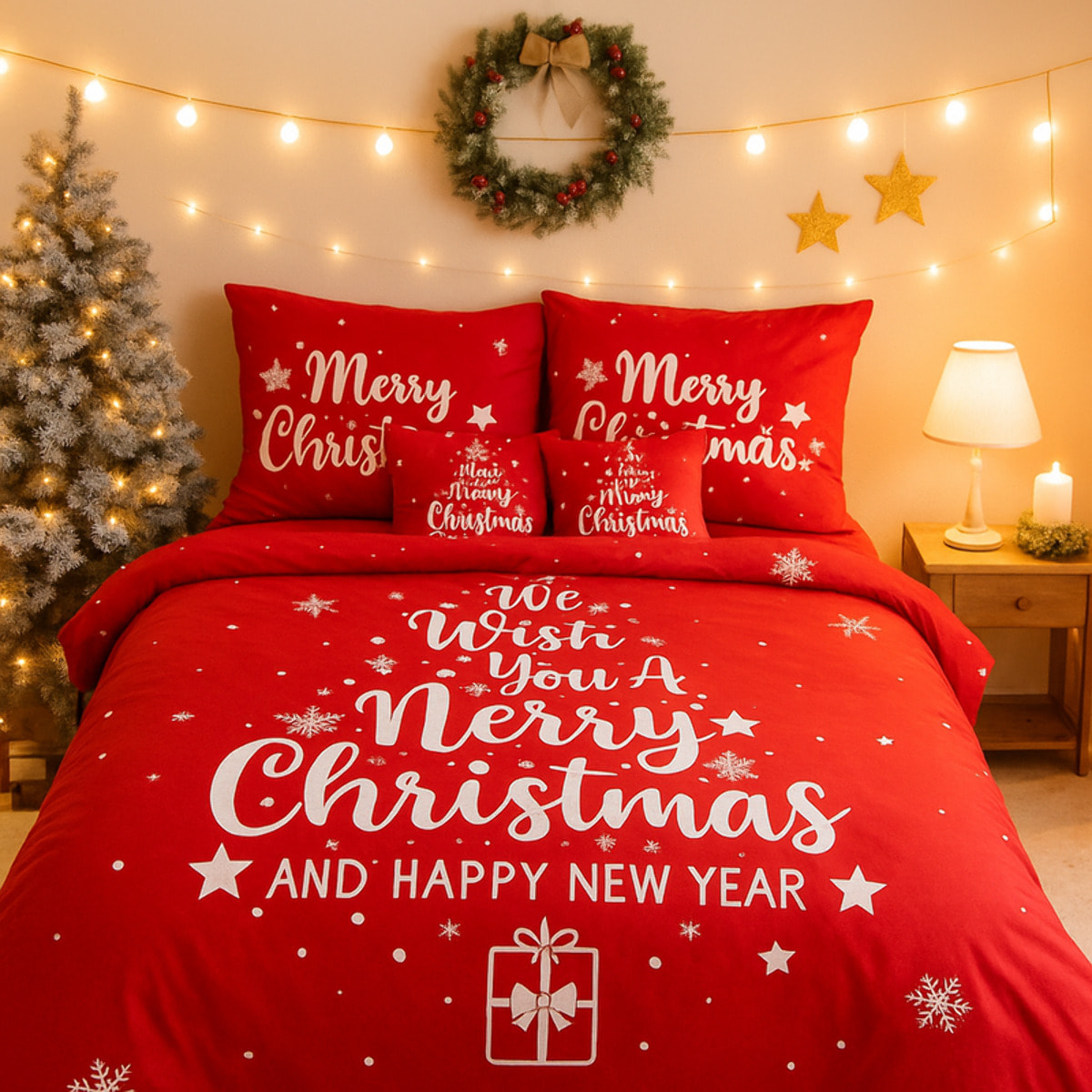 Intrecci – Parure copripiumino natalizia con stampa digitale 3D, Una piazza e mezzo