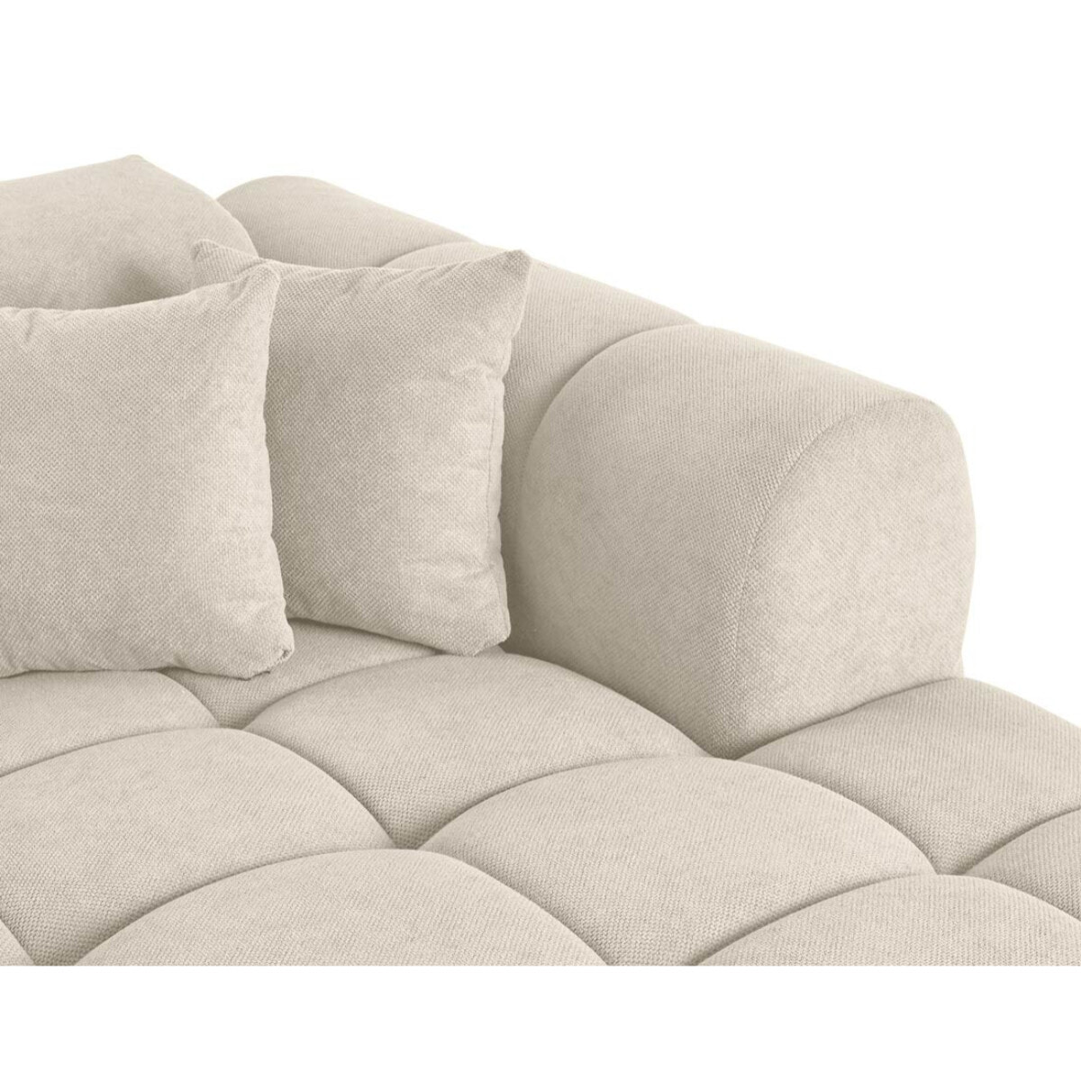 Ray - canapé panoramique en U 7 places en tissu texturé - Beige