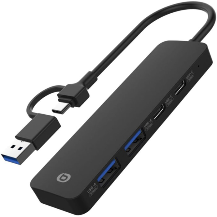 Hub USB C ESSENTIELB 4 en 1 USB C Noir  - Vr