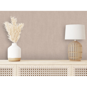 Papier peint uni effet toile lin vieux rose