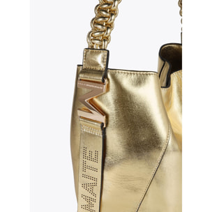 Shopper con Manico Intrecciato Effetto Pelle