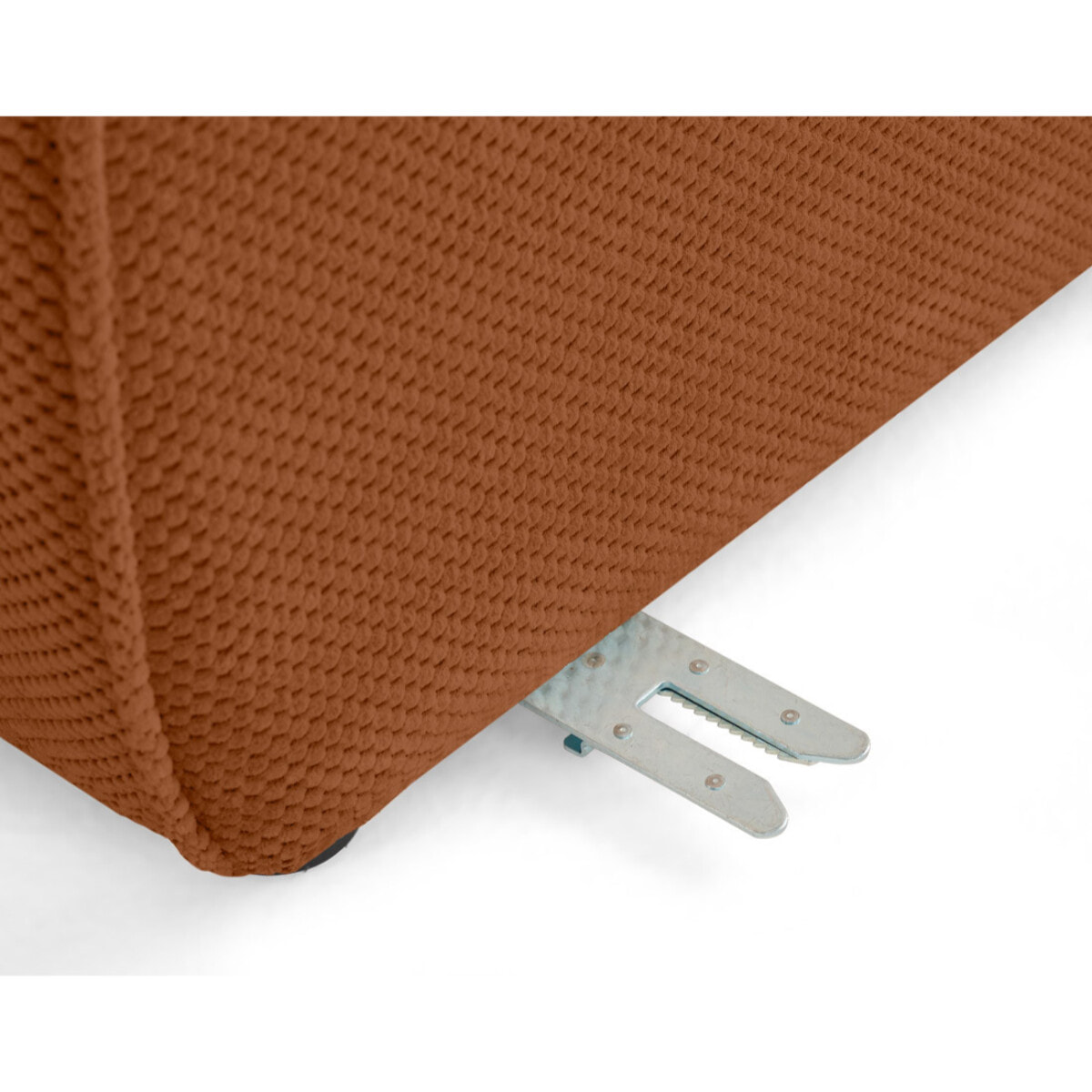 Ellie - module d'assise sans accoudoir 2 places en velours texturé - Terracotta