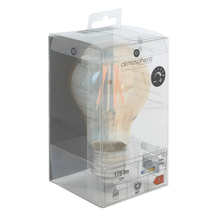 Ampoule LED "Dimm" - verre et métal - ambré - E27