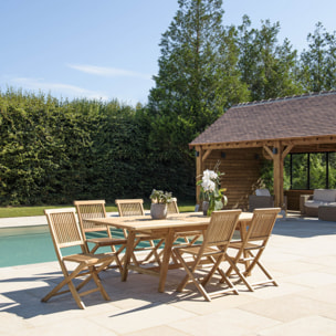 HARRIS - Salon de jardin en teck 8/10 personnes