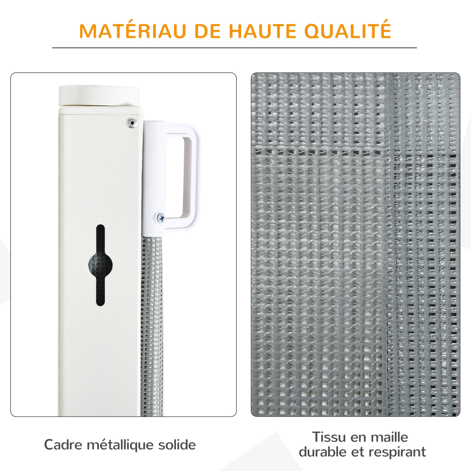 Barrière de sécurité barrière animaux rétractable automatique 1,15L x 0,83H m teslin métal gris