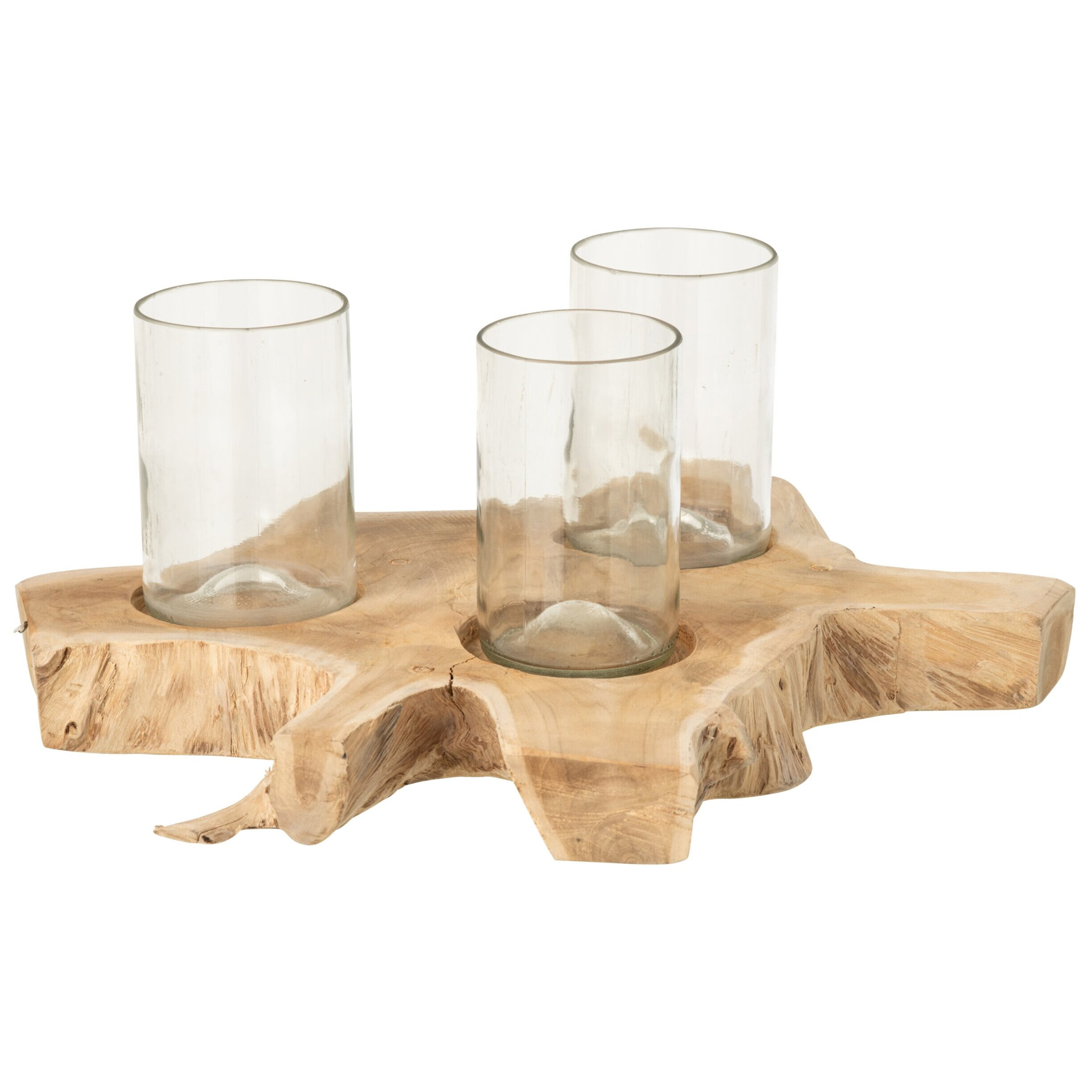 J-Line Vase photophore 3 pots - verre - naturel/transparent
