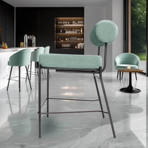 Sapporo - Set di 2 sgabelli di design in metallo e velluto a coste