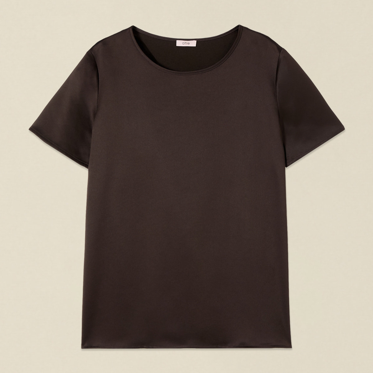 Oltre - T-shirt bimaterica - Marrone