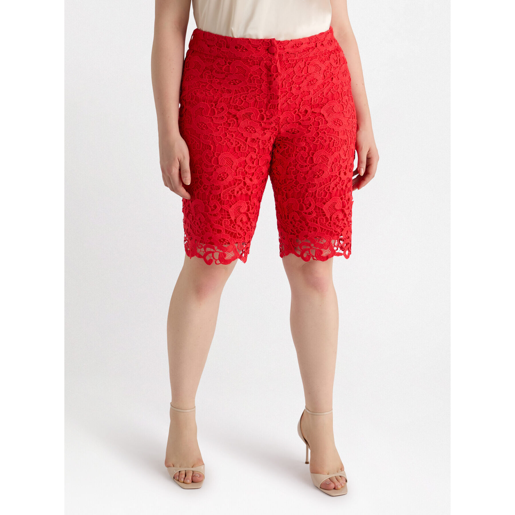 Fiorella Rubino - Pantalones cortos de encaje - Rojo