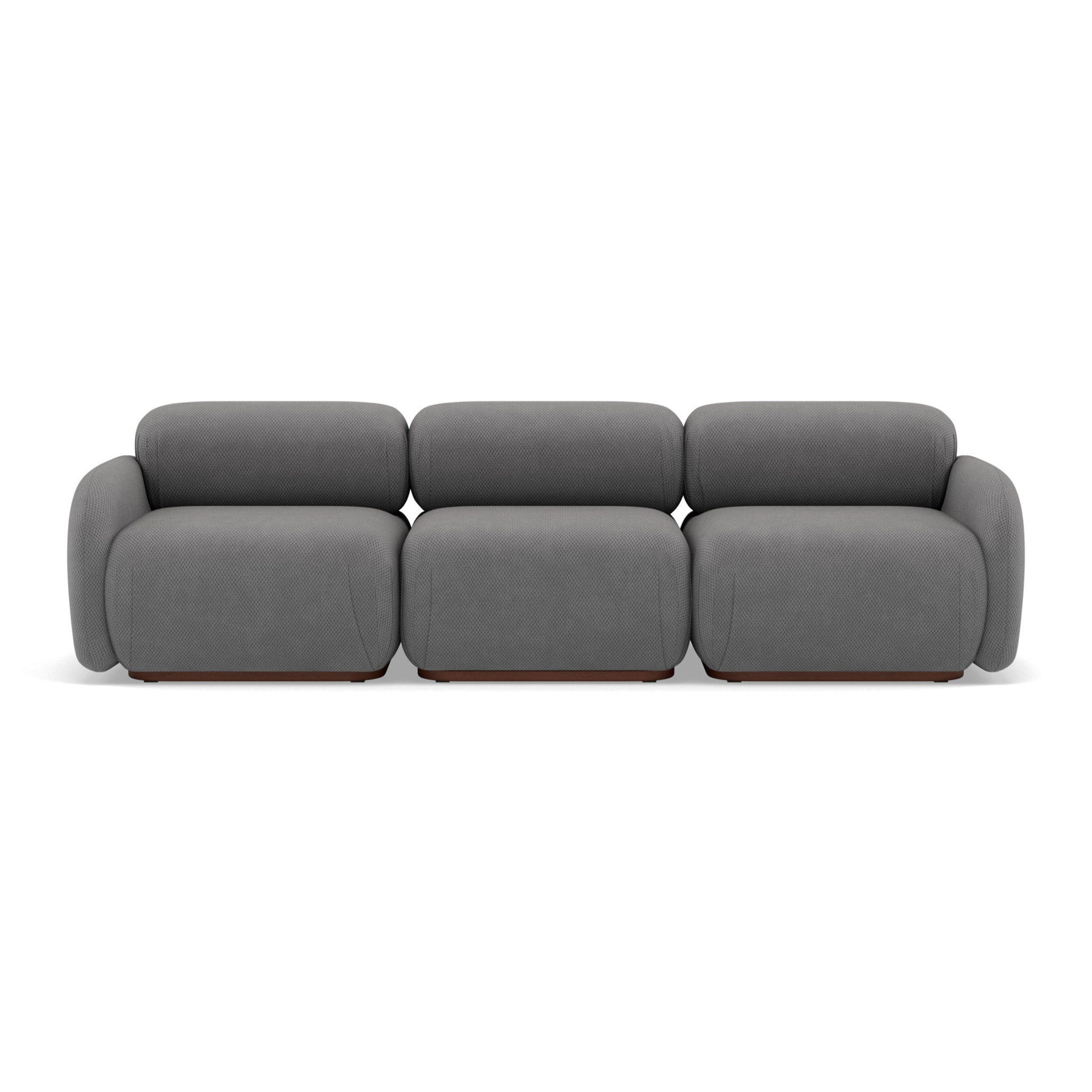 Penelope - canapé droit modulable 3 places en velours texturé - Gris