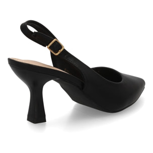 Zapato salón destalonado para mujer con tacón y punta fina