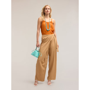 Motivi - Pantalones pareo de viscosa - Beige