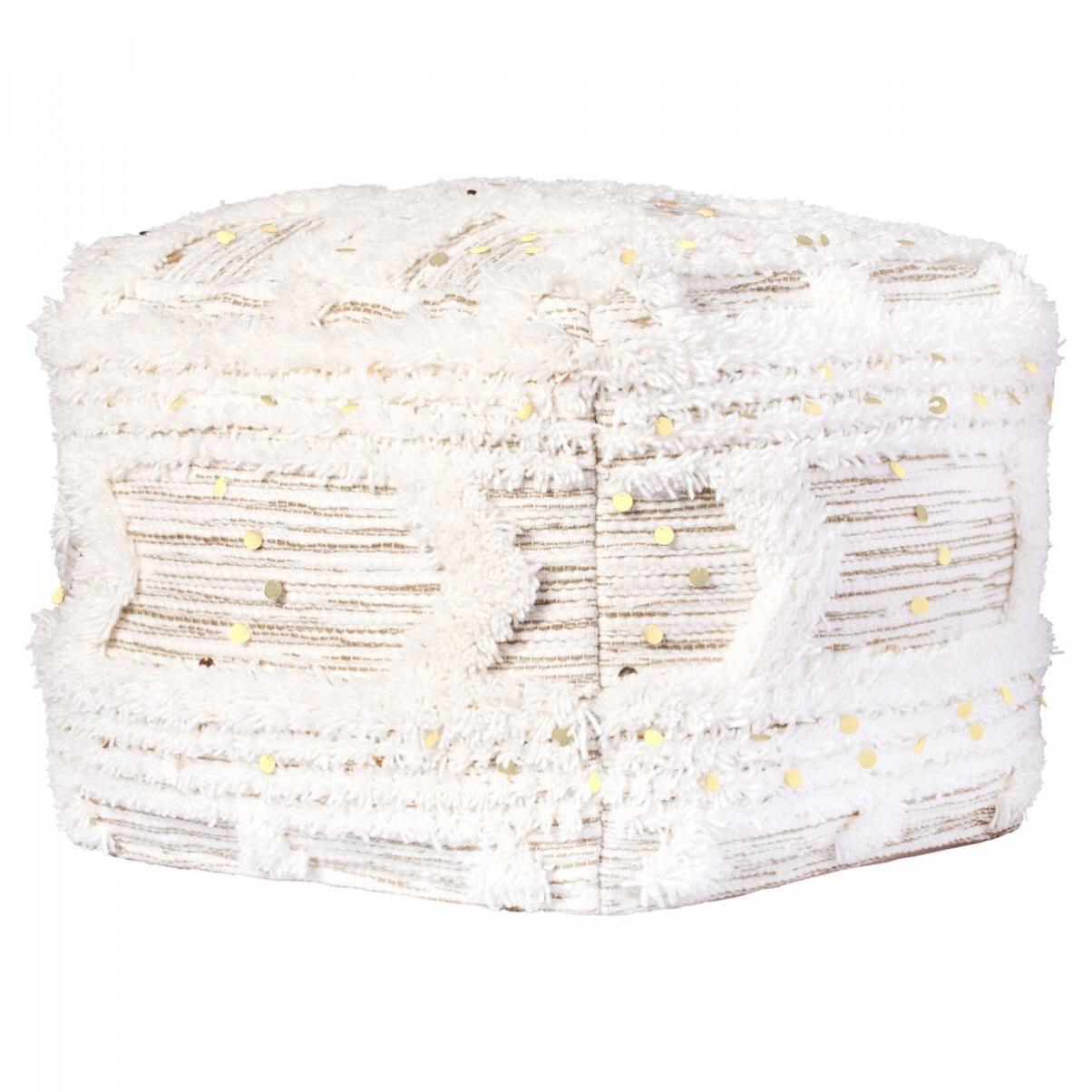 Tabouret semi artisanal en laine BADA