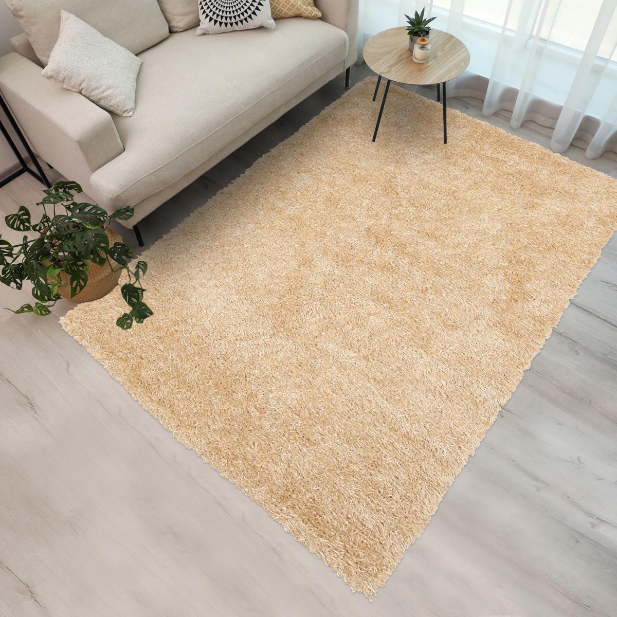 Tapis shaggy fait main motif uni JIDO