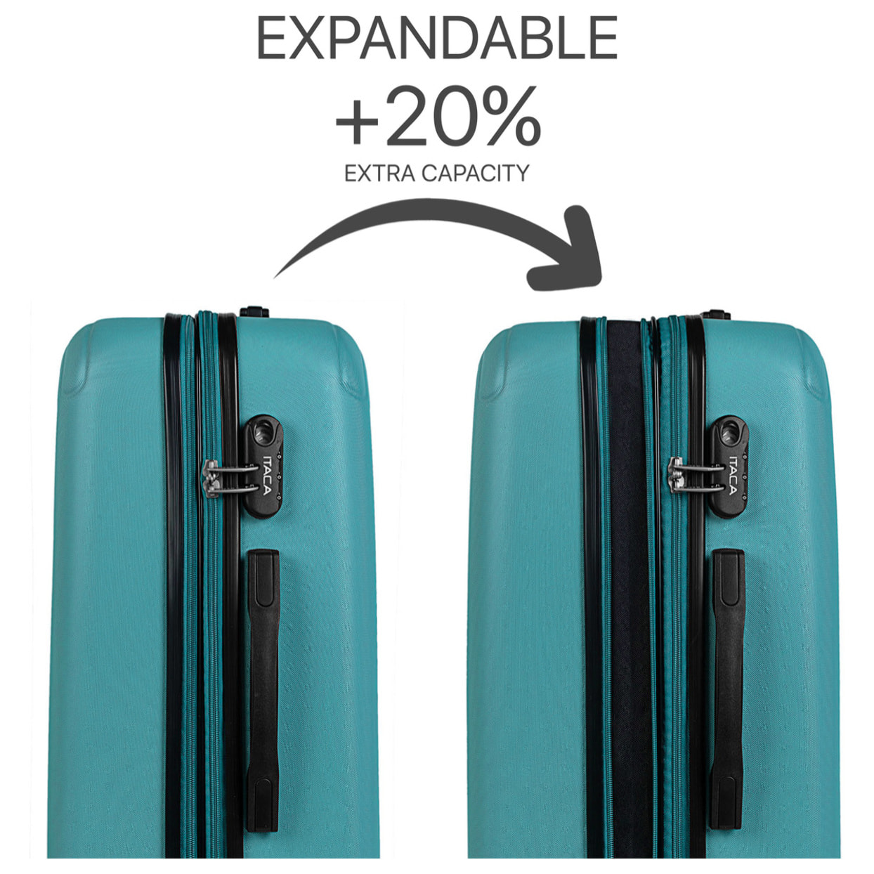 Maleta Itaca Sevron Set 2 Unidades Verde Menta