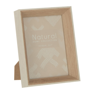 J-Line cadre photo Profondeur - bois - crème - medium - 2 pièces