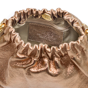 Ascea bolso bandolera piel auténtica laminado con correa metal