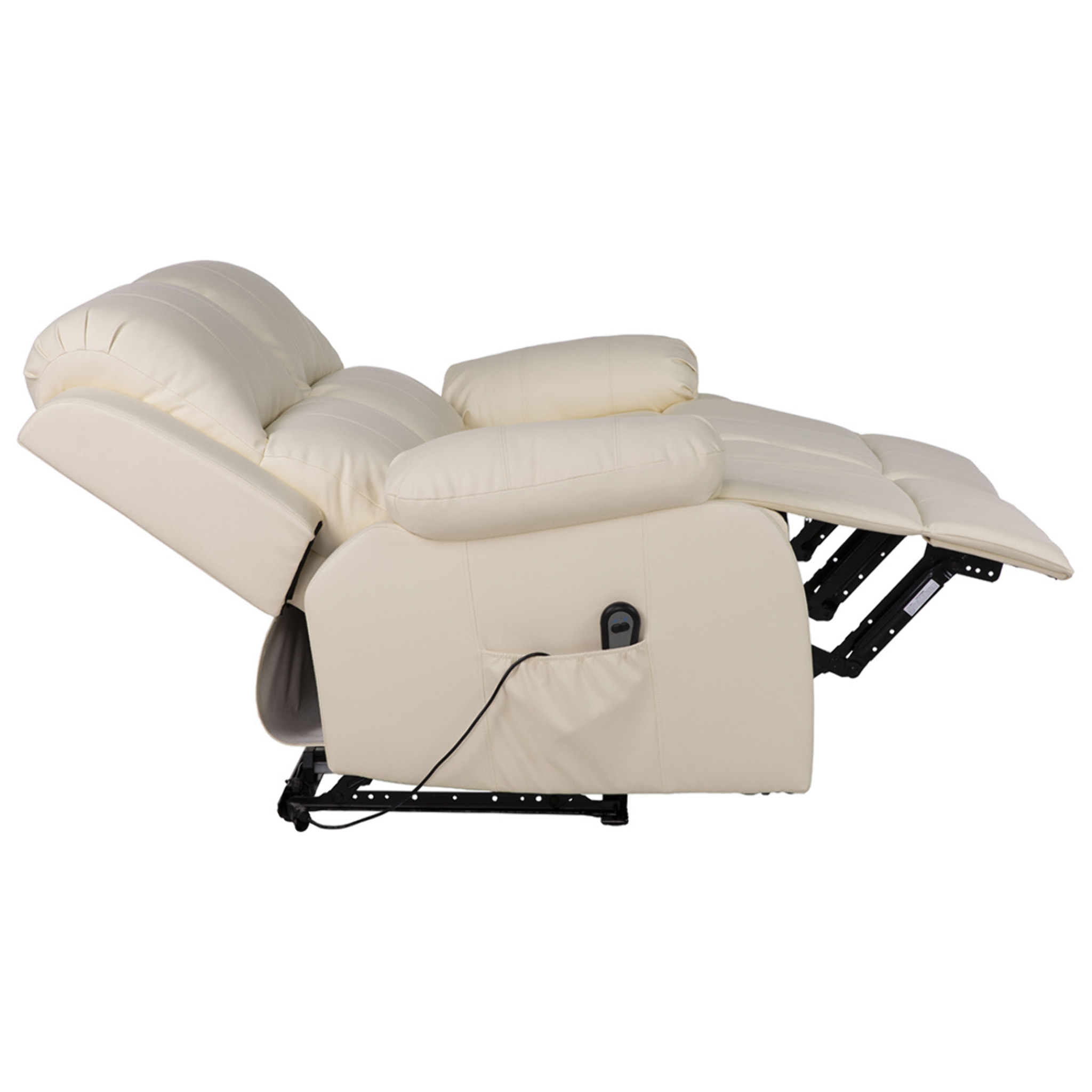 Armand - Canapé 2 places relax électrique en simili - Beige
