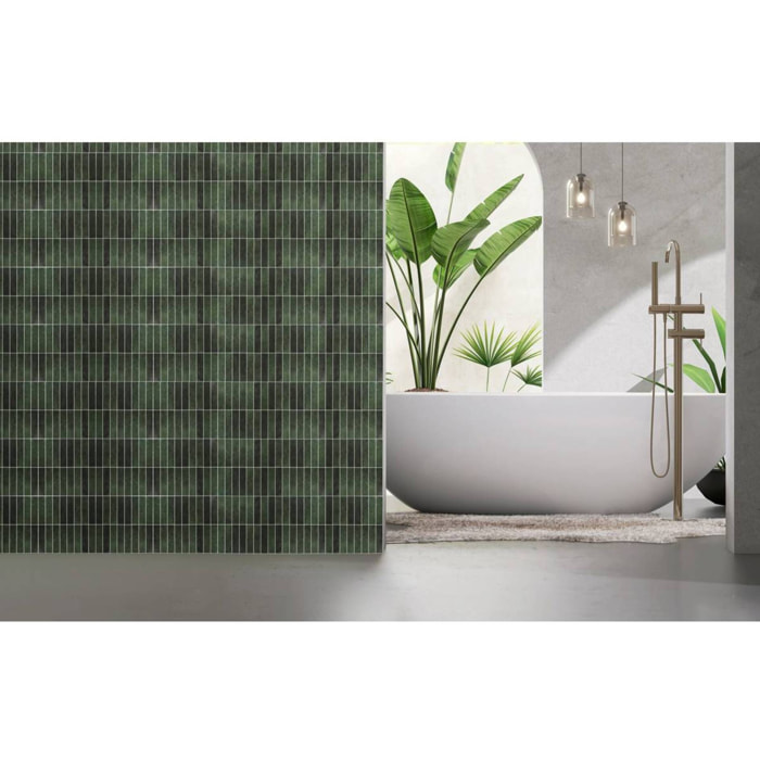 2 stickers muraux Caro rectangles 30x30cm vert foncé