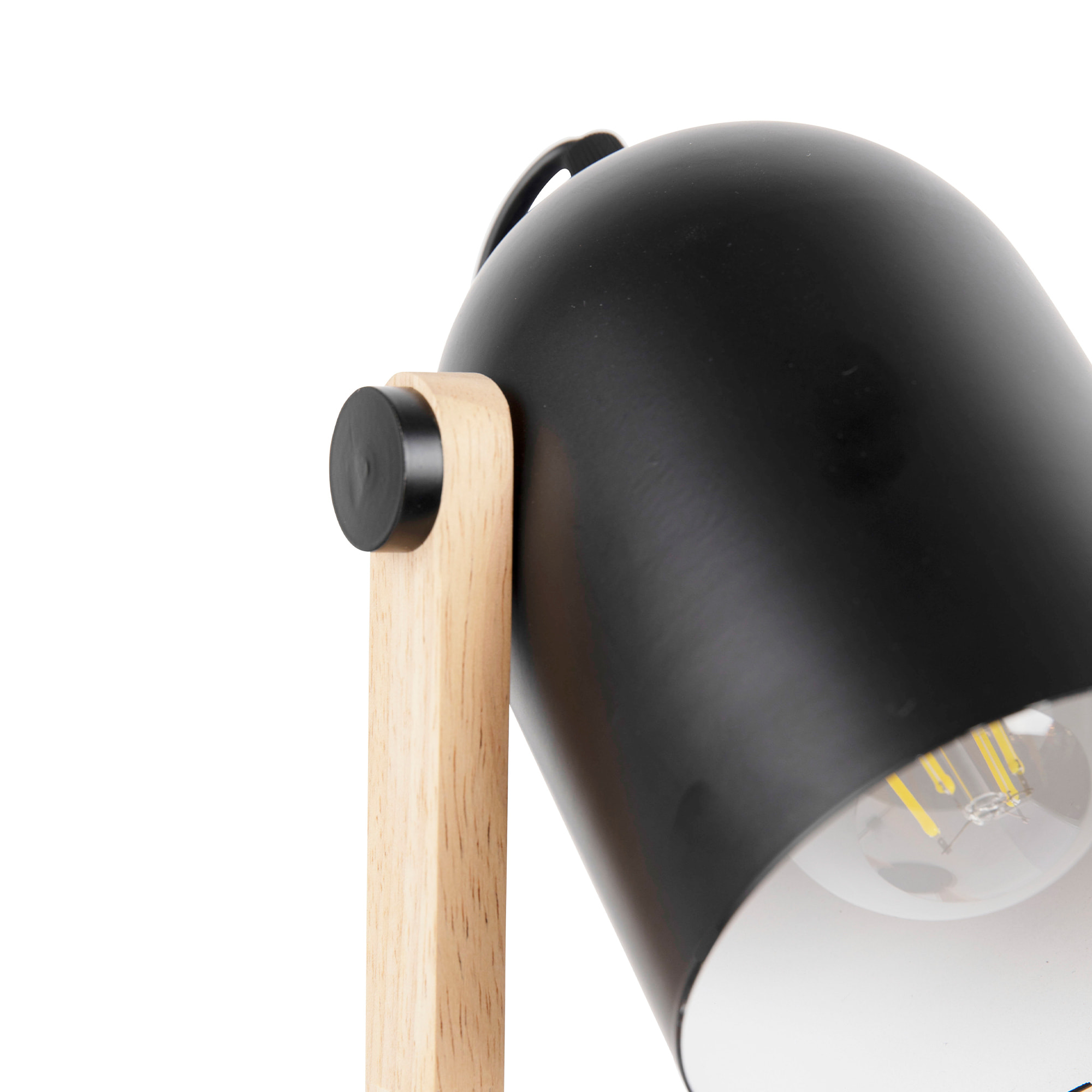 Forlight - Lámpara de Escritorio con Diseño Elegante y Funcional, Flexo E27 15W, Acero Negro y Madera Clara, Base con Lapicero, Altura 410 mm, Ideal para Oficina y Estudio