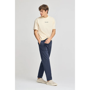 Camiseta color crudo de cuello redondo y print náutico